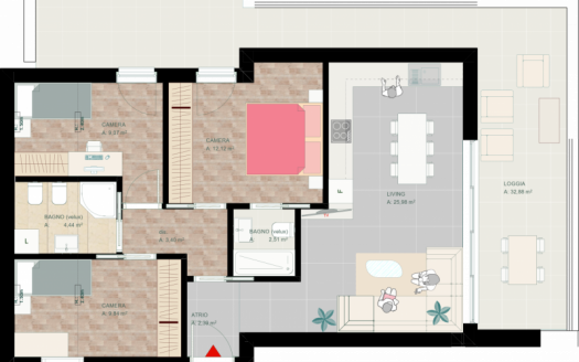 Quadrilocale con balcone