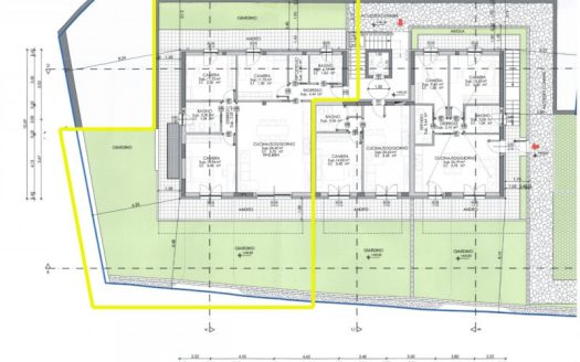 Tricamere con giardino in palazzina in costruzione