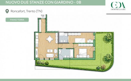 RONCAFORT – TRILOCALE IN NUOVA COSTRUZIONE – PIANO TERRA CON GIARDINO